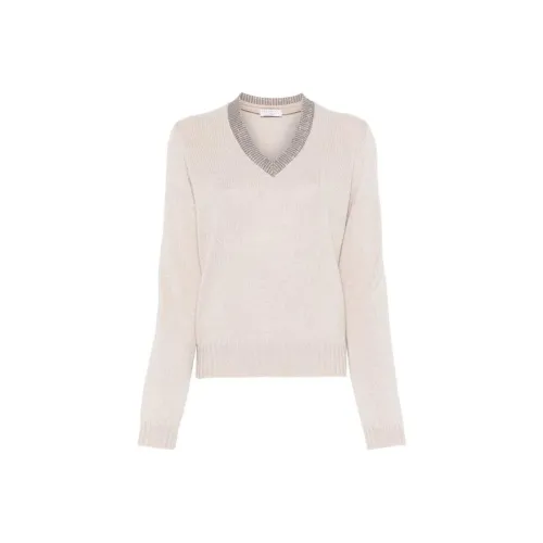 Brunello Cucinelli Экрю Женские Свитеры