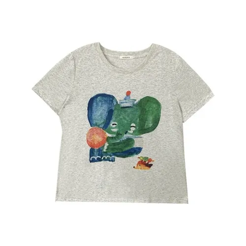 WUPODAMANVZHUANG T-рубашка Женская Масло Краска Слон