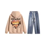 Комплект (Розовый топ + Темно-синие джинсы)