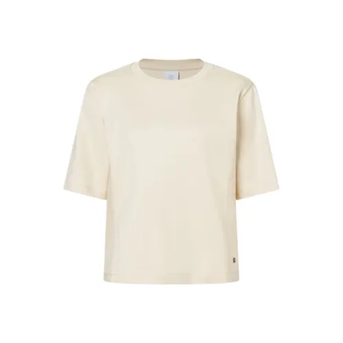 BOGNER SS25 Рукав с оборванным плечом T-рубашка Женская льняная белая W106