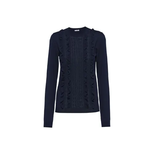 MIU MIU FW21 Loose Fit Sweater Women's Blue MIU MIU FW21 Свободный крой Свитер Женский Синий
