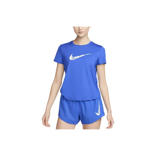 Nike Бег T-Shirt Женская Королевский Синий
