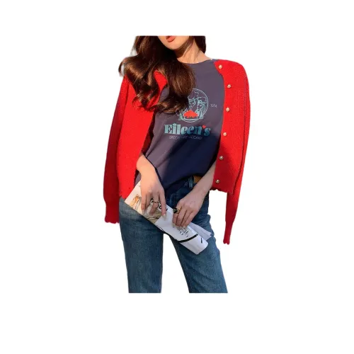 NANING9 Красный Женский Свитер