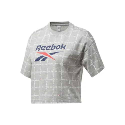 Reebok Сетка Tee Cropped T-Shirt Женская Серый