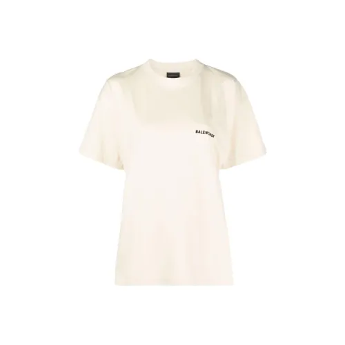 Balenciaga FW22 T-Shirt Женская Бежевая Желтая Стандартная Подкладка