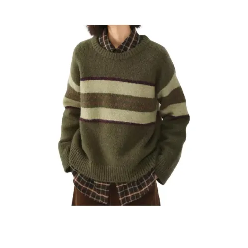 Asuka And New Sake SS24 Свитер Женские Цветовой блок Оливково-зеленый