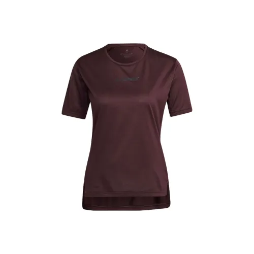 Adidas Женские Рубашки T Бургундского Цвета