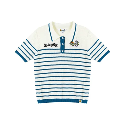 B.Duck Стандартная T-рубашка Женская Синие и Белые Полоски