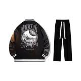 Комплект одежды (Черный топ + Черные повседневные штаны)