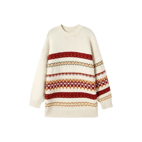 YESWOMEN Экрю Fair Isle Женские Свитеры