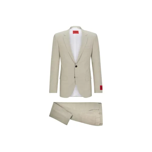 Hugo Boss Slim Fit Костюм с узором эластичная ткань бизнес-костюм для мужчин светлый умбра