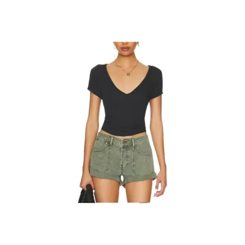 FREE PEOPLE Стандартная футболка женская черная