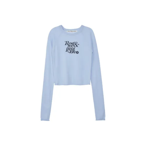 Rest Recreation Реглан Длинный рукав Вязаный Свитер Женский Небесно-голубой Небесно-голубой