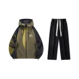 Комплект (Армейский зеленый топ + черные джинсы)