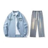 Set (Blue Top + Vintage Blue Jeans)  
Комплект (Синий топ + Винтажные синие джинсы)