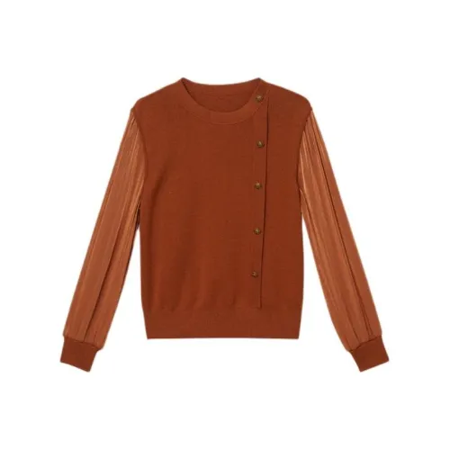 Yiner Свитер Женский Янтарно-Оранжевый