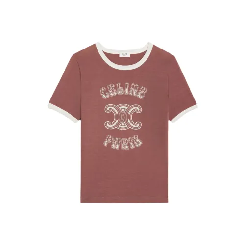 CELINE PARIS T-рубашка Женская Британский Розовый