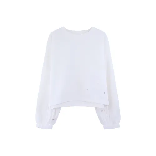 DianThia Т-рубашка с оборванным рукавом женская белая