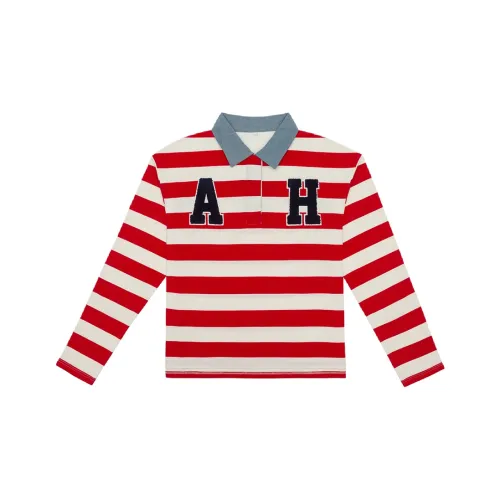 Ahhhing Длинный рукав Т-рубашка Унисекс Красный