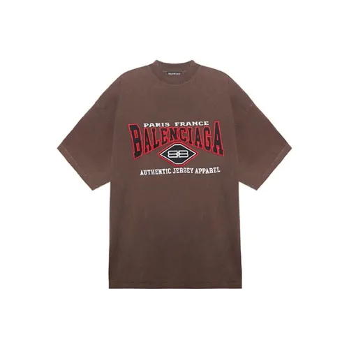 Balenciaga SS22 Рукав с оборванным плечом T-рубашка Женская Коричневая Свободного кроя