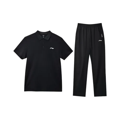 Лайнер Повседневный Спортивный Комплект для Мужчин Два предмета Черный