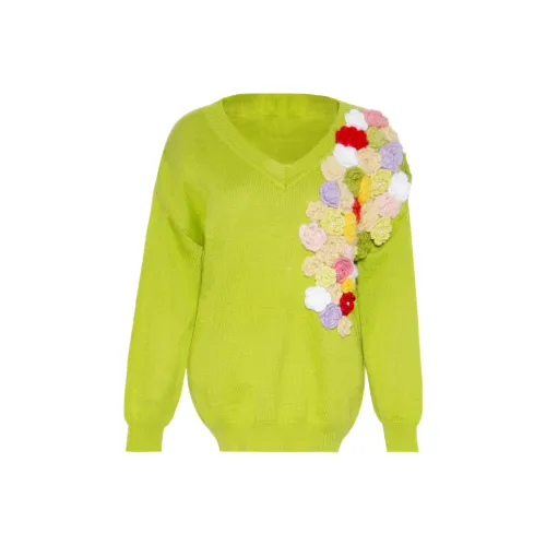 CHICCO MAO Свободный крой Свитер Женский Трава Зеленый