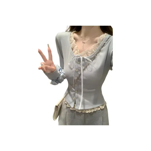 Flowers In Water Стандартная T-Рубашка Женская Синяя