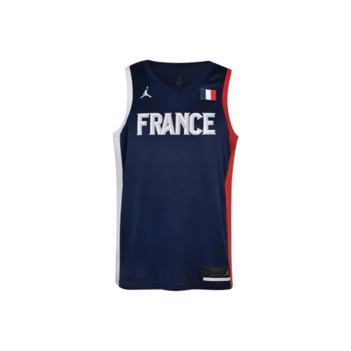 Jordan Баскетбольная Джерси Французская Команда Мужская Синяя
