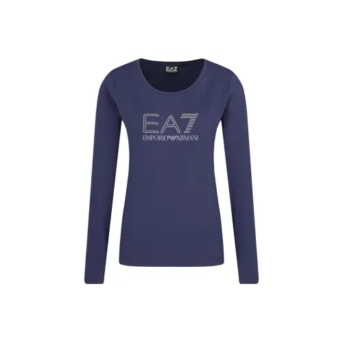 EMPORIO ARMANI EA7 T Рубашка Женская Темно-синяя