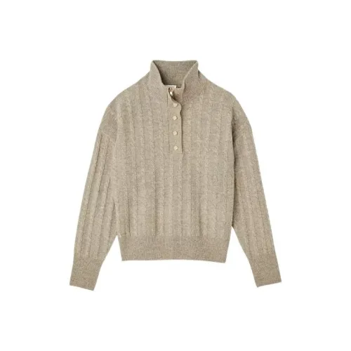 Sandro FW22 Водолазка Облегающий Свитер Женский Тауповый