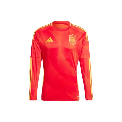 Adidas Spain 24 Длинный рукав Дом Джерси Футбол Джерси Мужской Красный