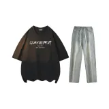 Комплект (черный топ+желтые грязевые штаны)