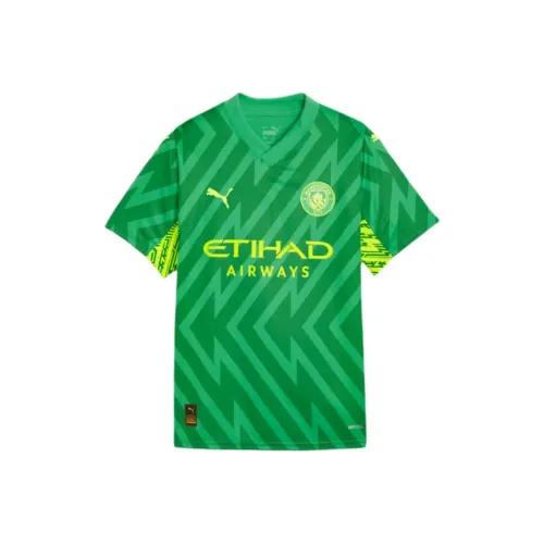 PUMA Manchester City Короткий рукав Голкипер Джерси Юность Футбол Джерси Мужской Зеленый