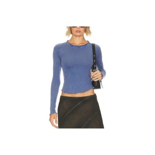 FREE PEOPLE Стандартная футболка женская синяя