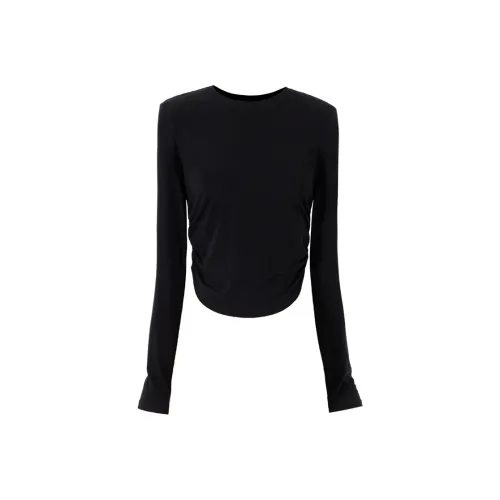 SOON FLOWER Осенний T-рубашка Женская Черная