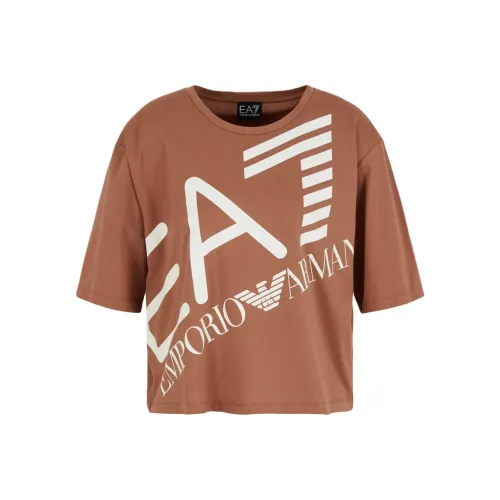 EMPORIO ARMANI EA7 Коричневые Женские Т-рубашки