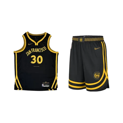 Nike NBA Баскетбольный костюм SW Фанатская версия 23 24 Golden State Warriors Curry размер 30 мужской черный