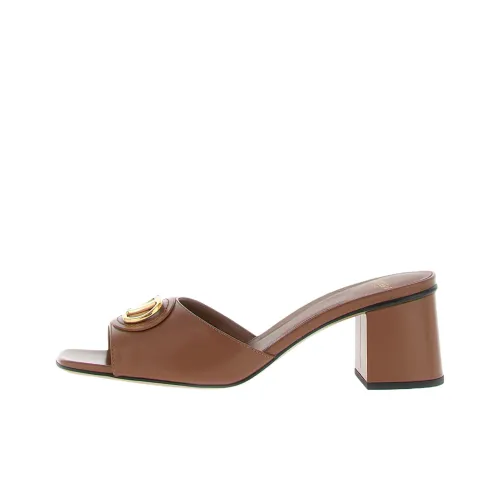 Valentino Vlogo Signature Rubber Slide Тапочки 6 см Женские Коричневый