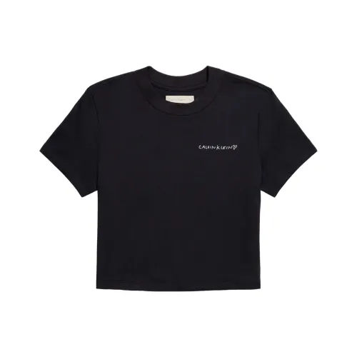 Calvin Klein JENNIE Series T-рубашка CROP TOP Женская Космический Черный