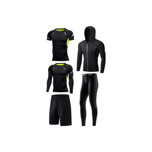 MESUCA Фитнес Комплект Мужской Черный и Зеленый