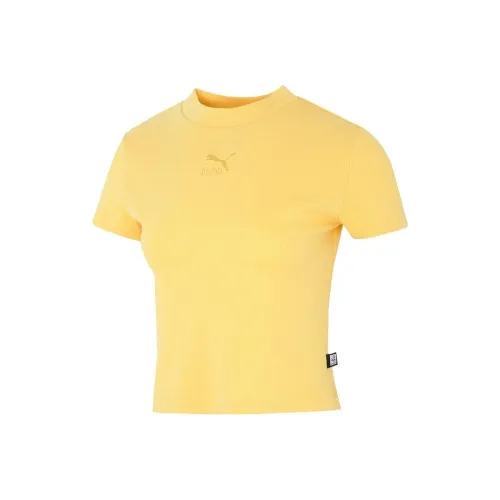 PUMA Humming 3,SS23 Chinese Culture Tribute Series Желтые Женские Короткие Топы