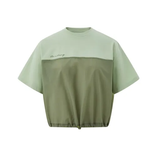 BOSIDENG Кемпинг Рукав с спущенным плечом T-рубашка Женская Пихта Зеленая