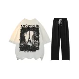 Комплект (белый топ+черные брюки)