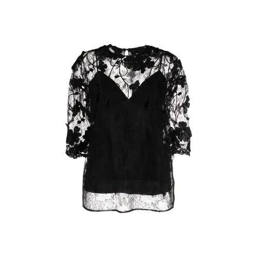 ELIE SAAB Т-рубашка с оборванным рукавом женская черная