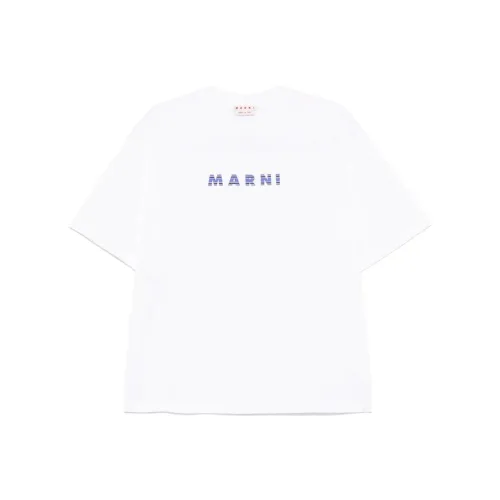 MARNI Т-рубашка с оборванным рукавом женская белая