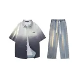 Set (White Shirt + Vintage Blue Jeans)  
Комплект (Белая рубашка + Винтажные синие джинсы)