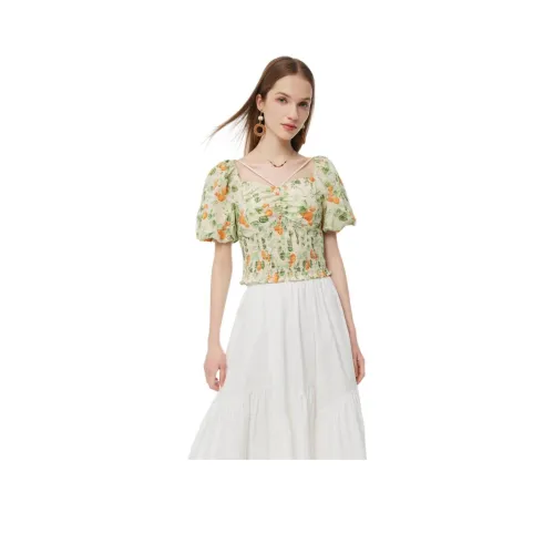 GOELIA T Рубашка Женская Xiaomeng Золотая с подарком в виде накладок для груди