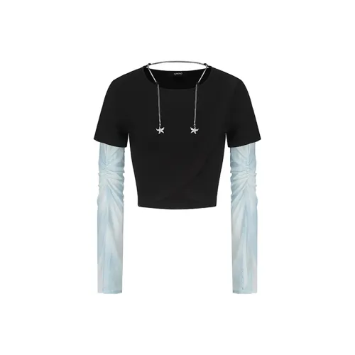 GIMING CROP TOP Женские Черный Синий