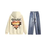 Комплект (Абрикосовый топ + Темно-синие джинсы)