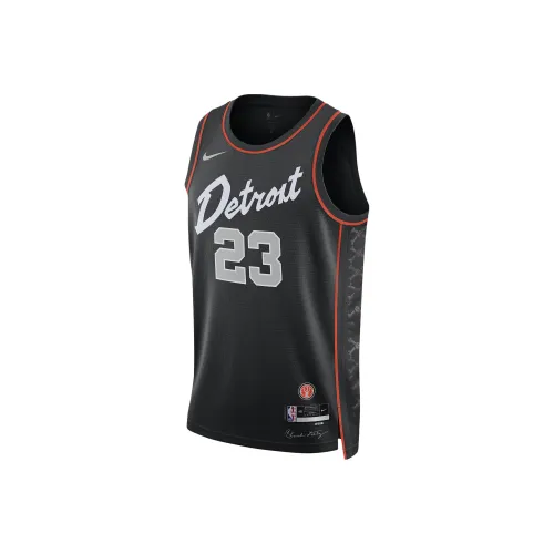 Nike Dri Fit Баскетбольная Джерси Городская Edition 2023 24 Сезон Detroit Pistons Джаден Айви Размер 23 Мужской Черный